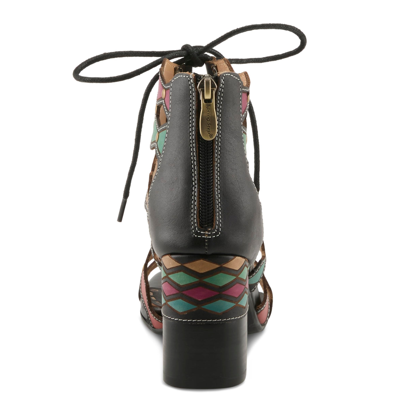 Spring Step L'Artiste Women's Artdeco High Heel Sandal Black Multi EU 40 / US 9