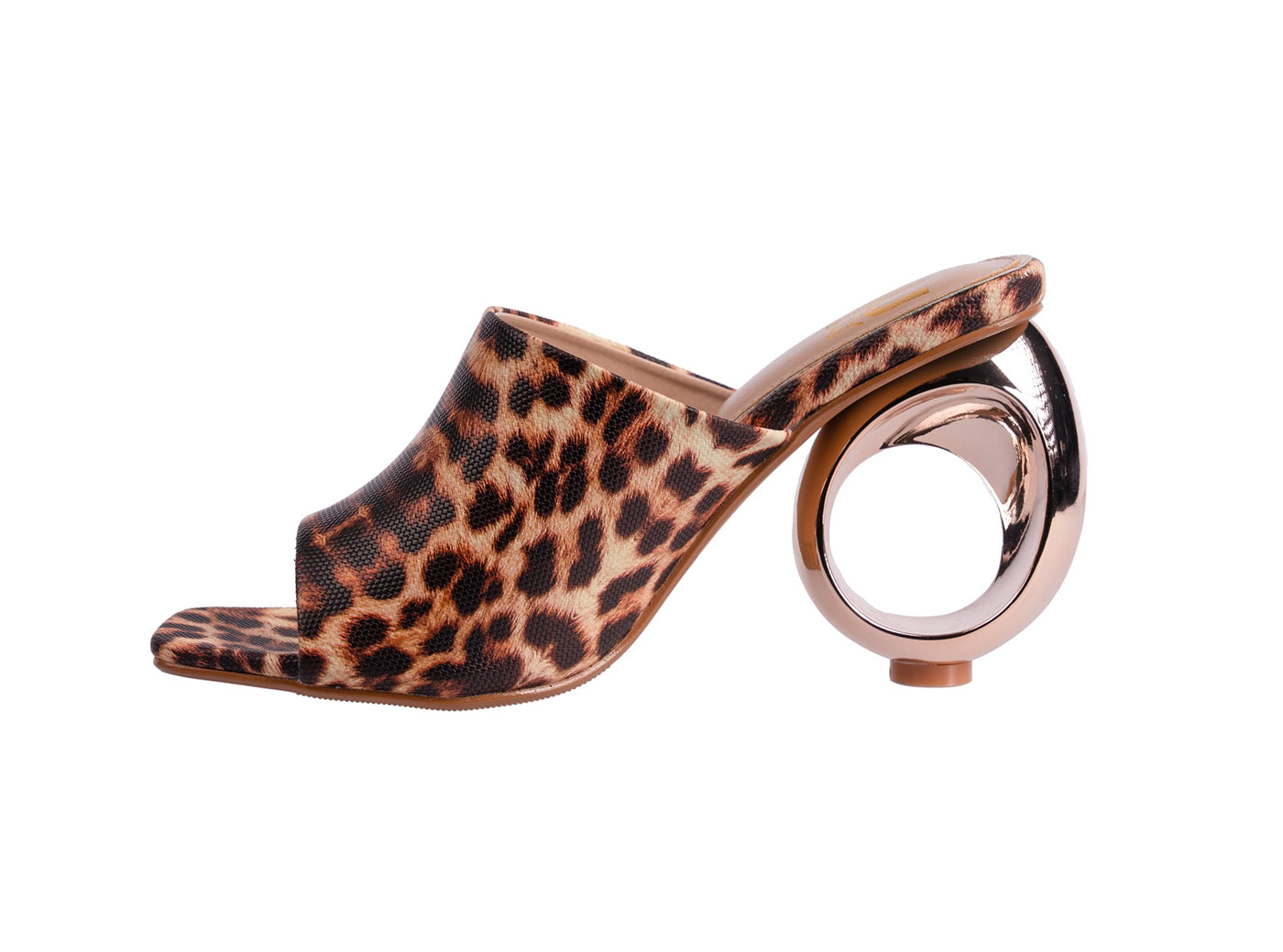 Ninety Union Jloo Open Toe Slide With Circular Metallic Heel