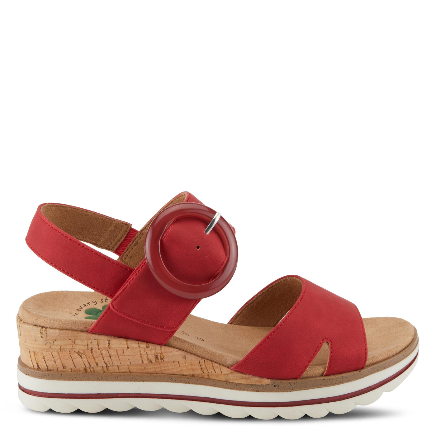 Spring Step Women's Loriya Slingback Wedge Sandal Red EU 37 / US 6.5-7