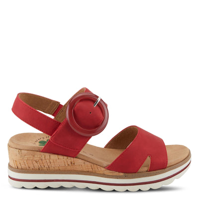 Spring Step Women's Loriya Slingback Wedge Sandal Red EU 37 / US 6.5-7