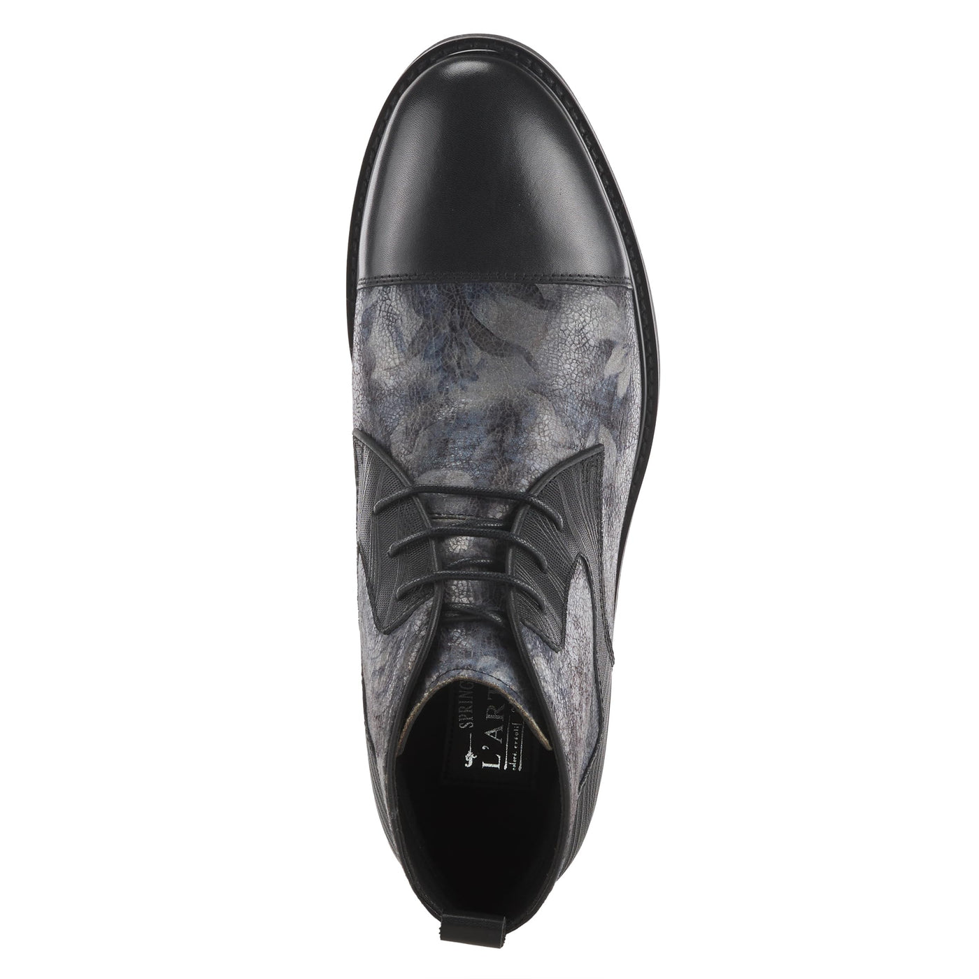 Spring Step L'Artiste Balvin Booties for Men - Cap-Toe Dress Shoe with Lace-up Closure - Comfortable Mens Shoes for Outdoor Walking - Black Multi EU 40 / US 7-7.5