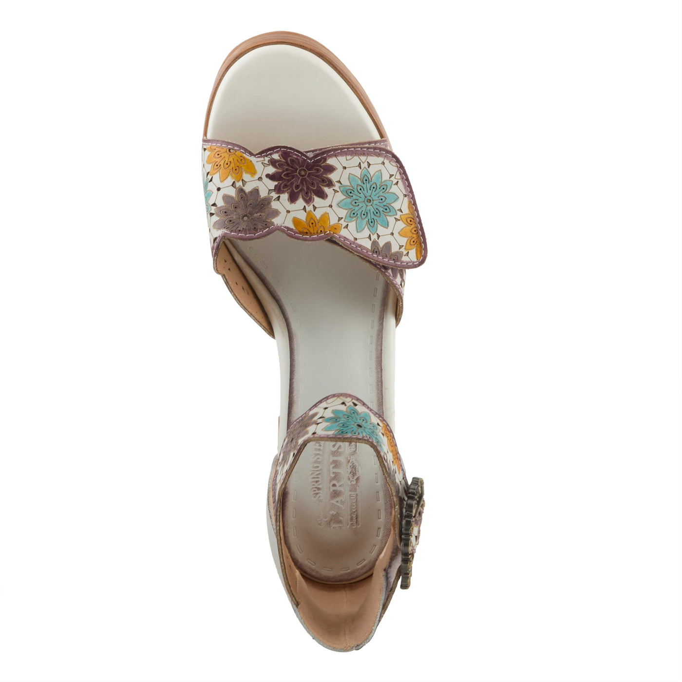 L'Artiste by Spring Step Women's Bangles Sandal, White Multi, 7.5-8