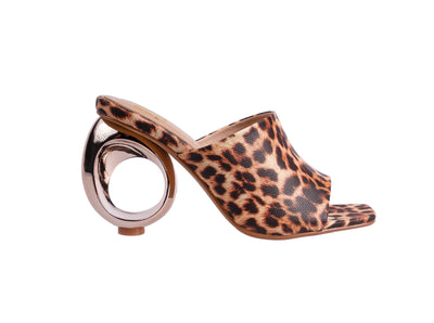 Ninety Union Jloo Open Toe Slide With Circular Metallic Heel