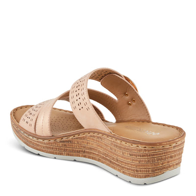 PATRIZIA Women's SHARONDA Asymmetrical Slide Wedge Sandals Blush Metallic EU 41 / US 9.5-10