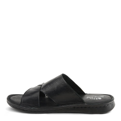 Spring Step Men Men's Nunzio All-Leather Slide Sandal - Cushioned Footbed Black EU 41 / US 8-8.5