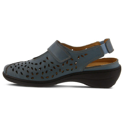 Spring Step Women's Fogo Leather Slingback Shoe Denim Blue