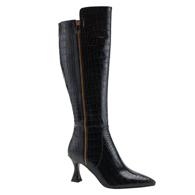 PATRIZIA Women's Wowie Boots Black Croco EU 42 / US 10.5-11