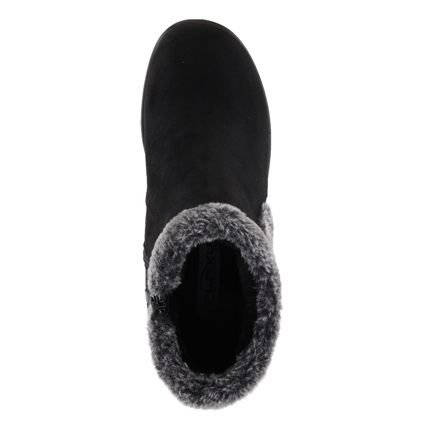 Flexus Santuzza Women's Waterproof Microsuede Bootie with Faux Fur, Flexible Sole, Decorative Buckle, and Zipper Closure – Vegan-Friendly, Cold Weather Comfort