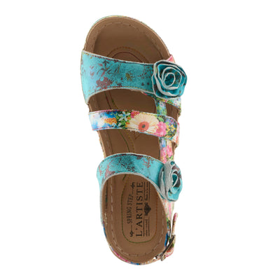 Spring Step L'Artiste Women's Joelina-Dazi Ankle Strap Sandal Turquoise Multi EU 38 / US 7.5-8