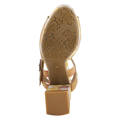Spring Step L'Artiste Women's Avantgarde Back Strap High Heel Sandal Tan Multi EU 40 / US 9