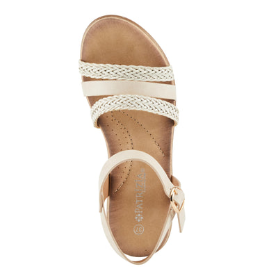 PATRIZIA Women's ZINOVIA Braided Strap Wedge Sandals Bone Multi EU 37 / US 6.5-7