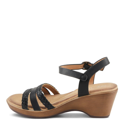 PATRIZIA Women's ZINOVIA Braided Strap Wedge Sandals Black Multi EU 41 / US 9.5-10
