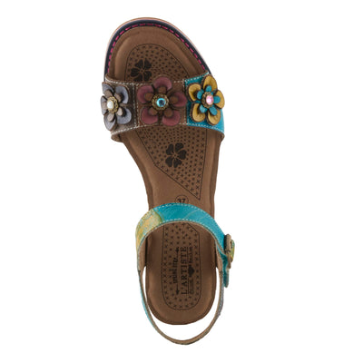 L'Artiste by Spring Step Women's Bluesky Sandal, Turquiose Multi, 9.5-10
