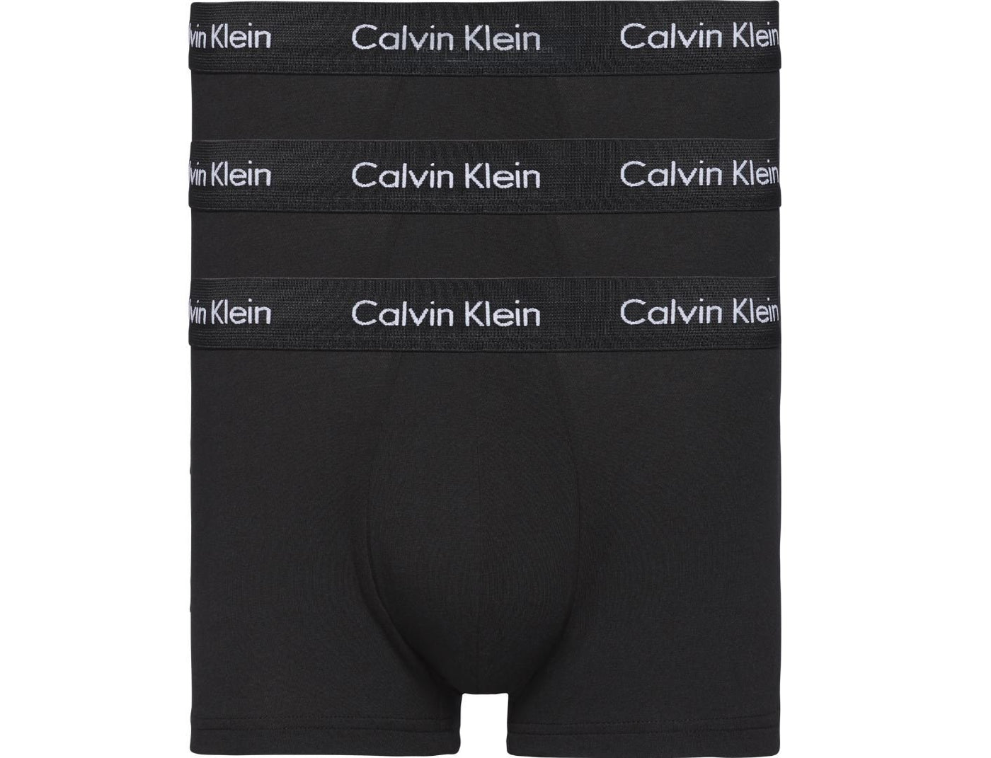 Calvin Klein Pack of 3 Boxer Man tripack Trunks CK Item U2664G Low Rise Trunk, XWB Black w/Black wb, Small