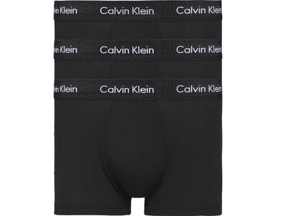 Calvin Klein Pack of 3 Boxer Man tripack Trunks CK Item U2664G Low Rise Trunk, XWB Black w/Black wb, Small