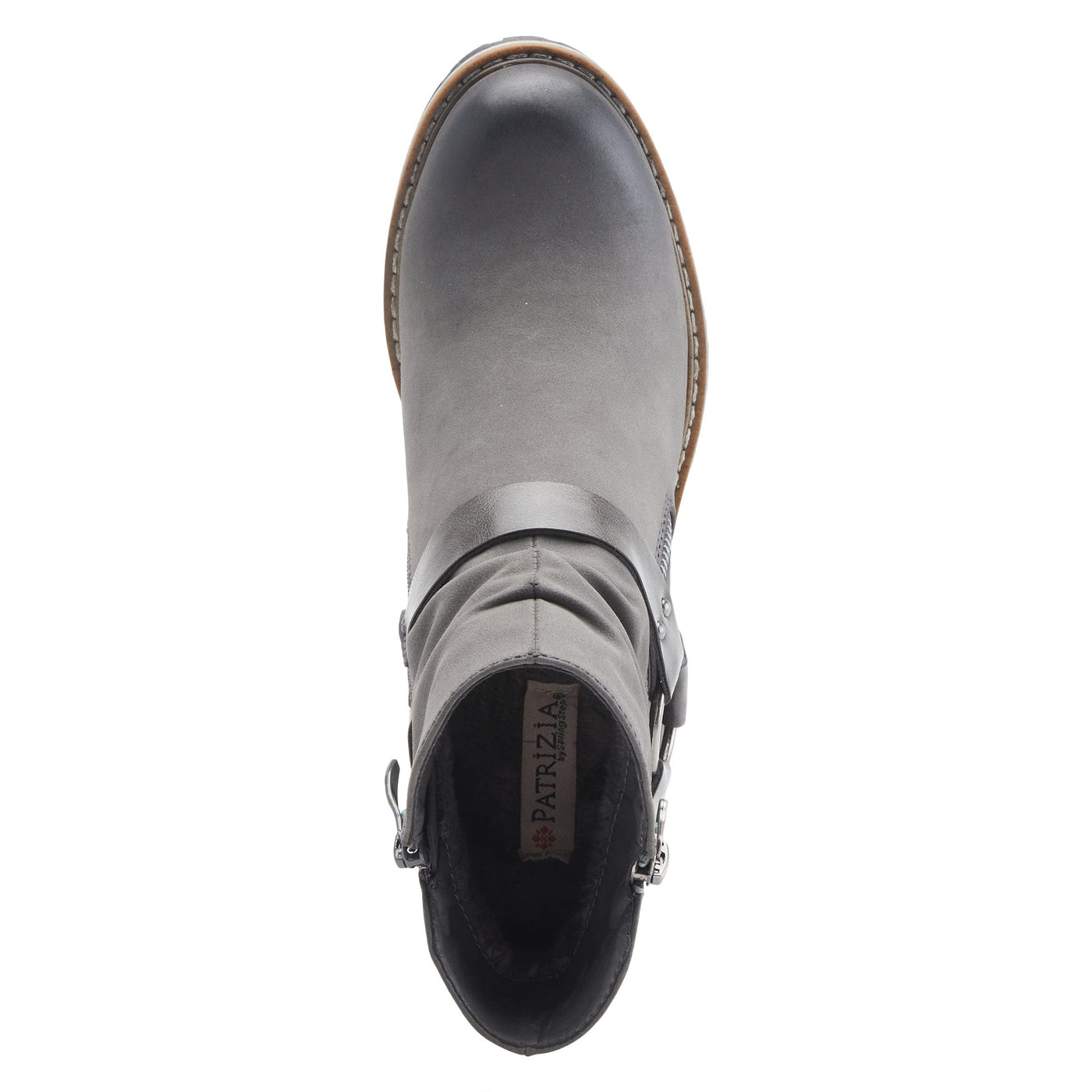 PATRIZIA Spring Step Firewood Booties for Women - Ladies Ankle Boots with Zipper Closure - Vegan Leather Womens Boots for Outdoor - Grey EU 39 / US 8.5