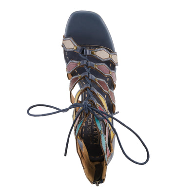 L'Artiste by Spring Step Women's Artdeco Sandal, Navy Multi, 5.5-6