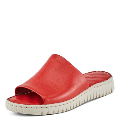 Spring Step NAPPA Women's Soft Leather Slip-On - Cushioned Footbed, Elastic Gore, Maximum Flexibility Red EU 41 / US 9.5-10