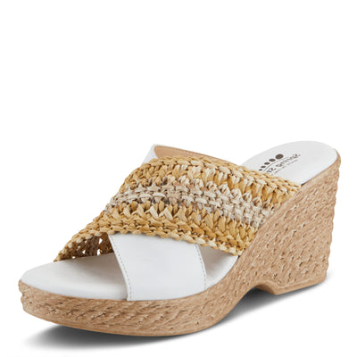 Spring Step Women's Fazzina Slide Wedge Sandal White EU 39 / US 8.5