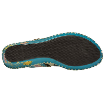 Spring Step L`Artiste Women's Santorini Slide Sandal Turquoise EU 40 / US 9