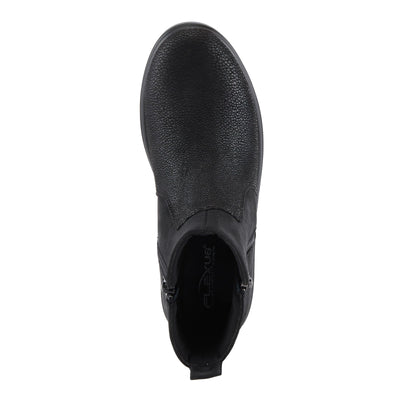 Flexus Women's YANCEY Wedge Booties with Embossed Pattern, Dual Zippers, and Comfortable Fit Black EU 39 / US 8.5
