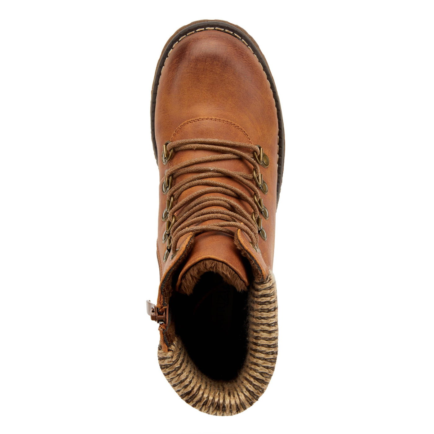 PATRIZIA Spring Step Clarris Lace-Up Booties for Women - Ladies Boots with Cozy Faux Fur Lining - Tonal Stitching Ankle Boots for Womens - Camel EU 41 / US 9.5-10