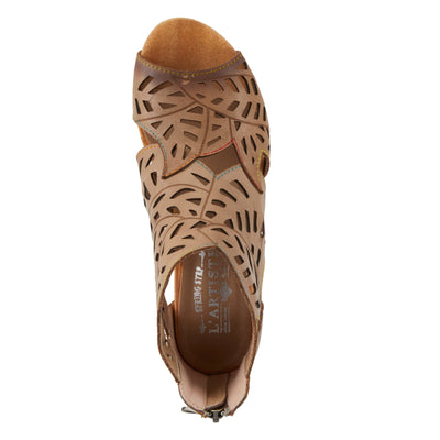 Spring Step L'Artiste Icon Sandals for Women - Ladies Casual Flats Platform Sandal - Hand Painting Summer Shoes for Womens - Tan EU 39 / US 8.5