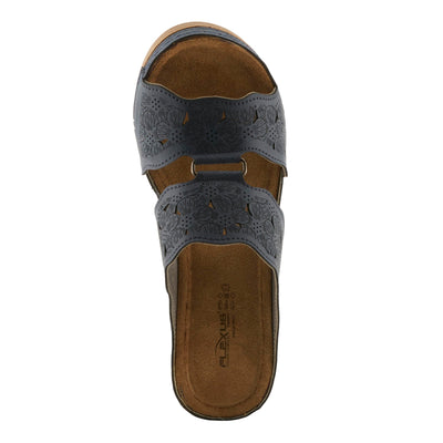 Flexus Women's Dreiser Slide Wedge Sandal Navy EU 37 / US 6.5-7