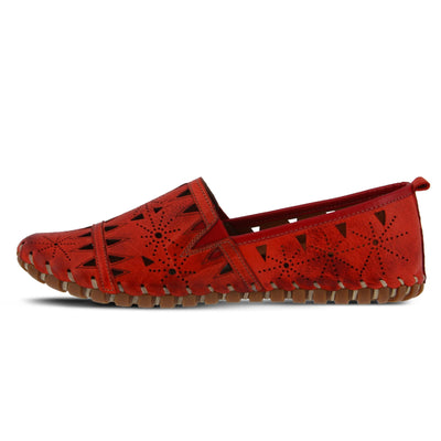Spring Step Women's Leather Fusaro Loafer Shoe | Comfortable Slip-On Shoes with Rubber Outsole | Ladies Casual Walking Driving Loafers for Work | Red EU 42 / US 10.5-11