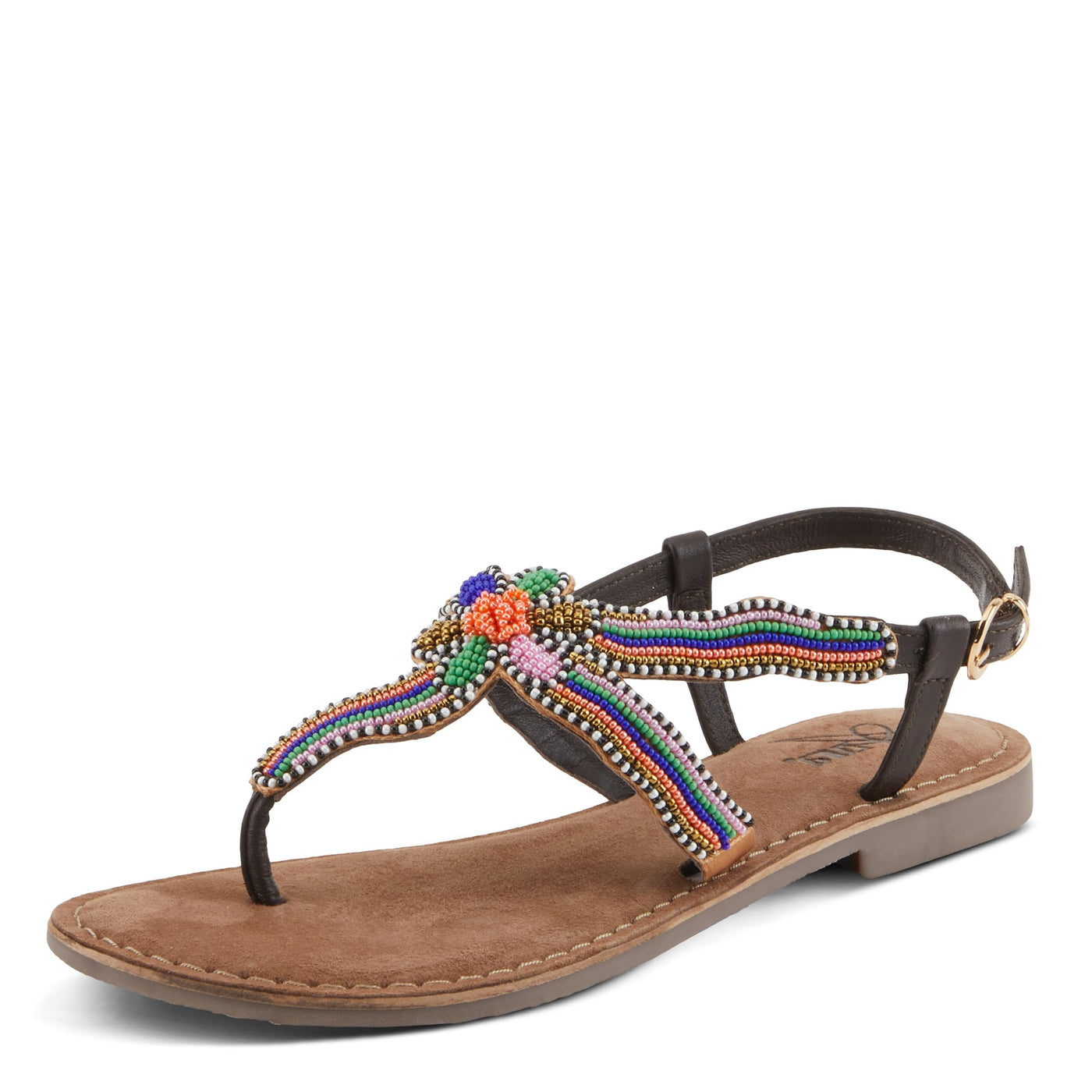 Azura Women's Cartwheel Gladiator Flat Sandal with Jewels and Crystals Rainbow EU 39 / US 8.5