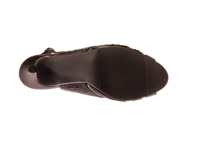 Lady Couture Adore Mid Heel Rhinestone Slingback, Pewter, 13