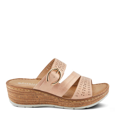 PATRIZIA Women's SHARONDA Asymmetrical Slide Wedge Sandals Blush Metallic EU 40 / US 9