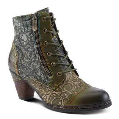 Spring Step L'Artiste Avyanna Women's Floral Velvet Bootie - Romantic Vibe, Glamorous Ankle Boots for Date Nights Olive Multi EU 41 / US 9.5-10