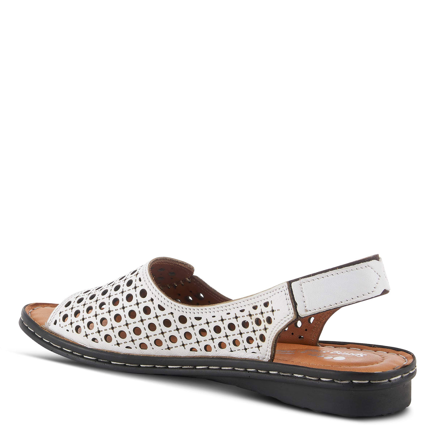 Spring Step Jordana Sandal, White, 38 Medium EU 7.5-8 US