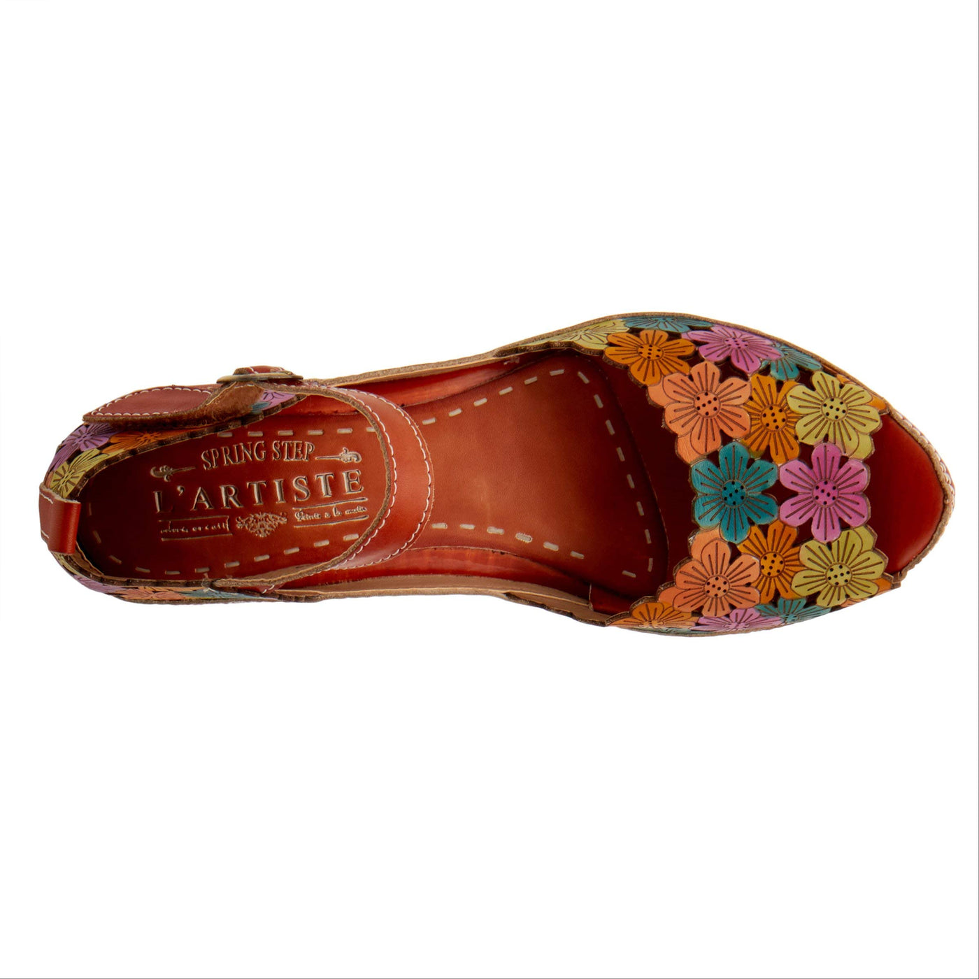 Spring Step L'Artiste Women's Avnia Ankle Strap Shoe Camel Multi EU 37 / US 6.5-7