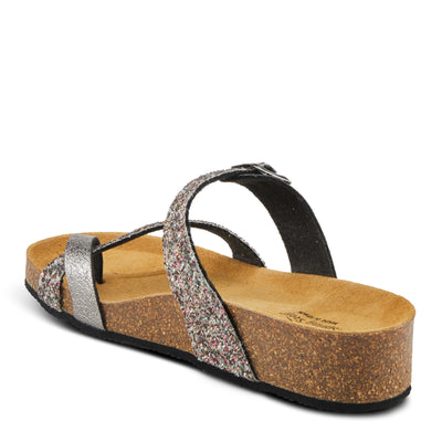 Spring Step BURCH Women's Glamorous Sandals - Glittery Upper, Toe Ring Detail, Cushioned Footbed