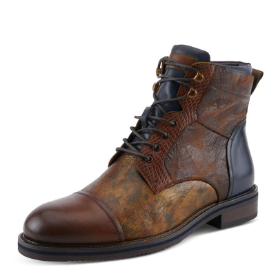 Spring Step L'Artiste Larry Men's Fashion Boot - Bold Mix of Prints, Lasting Comfort, Standout Style Brown Multi EU 41 / US 8-8.5