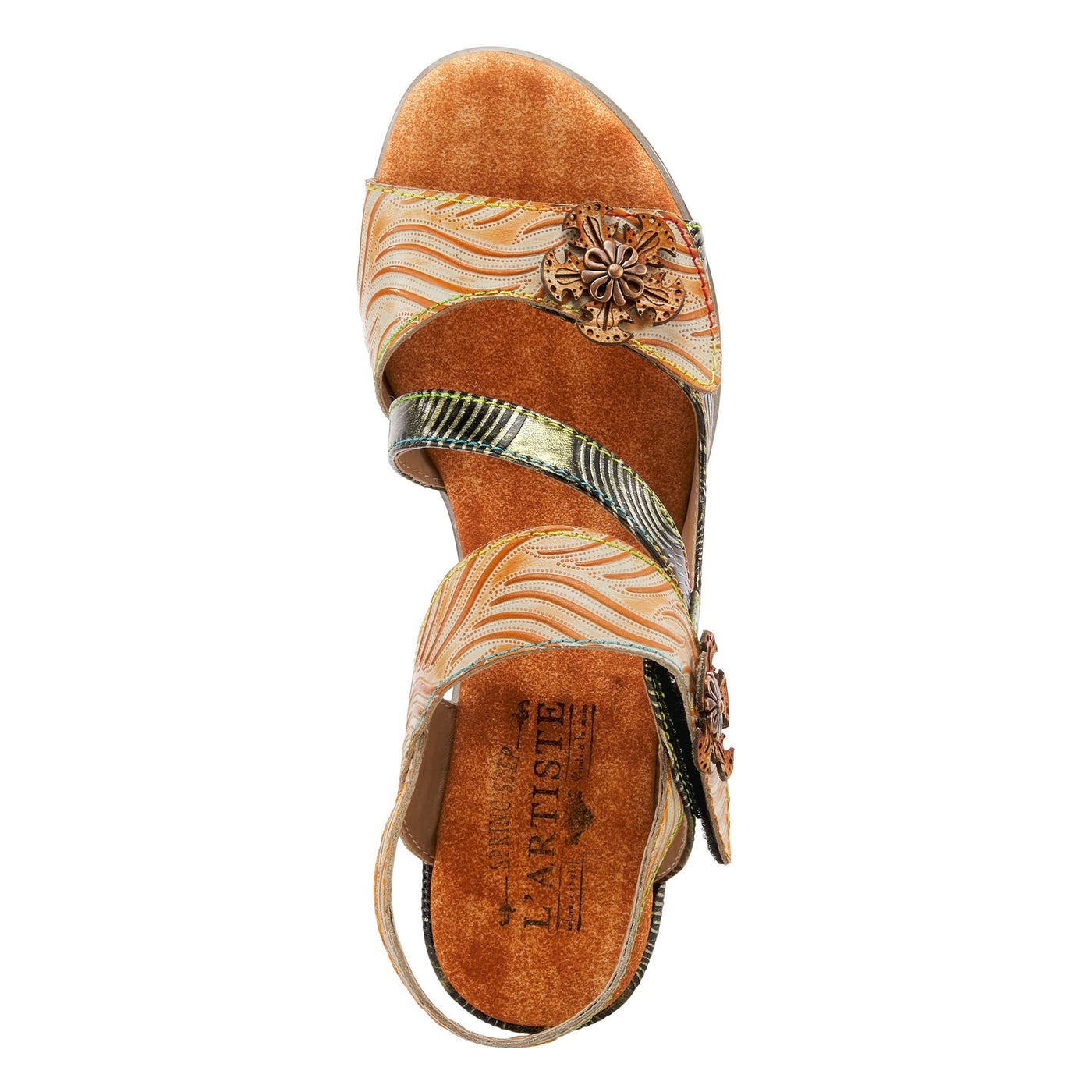 Spring Step L'Artiste Women's Acarine Heeled Sandal Olive Multi EU 35 / US 5