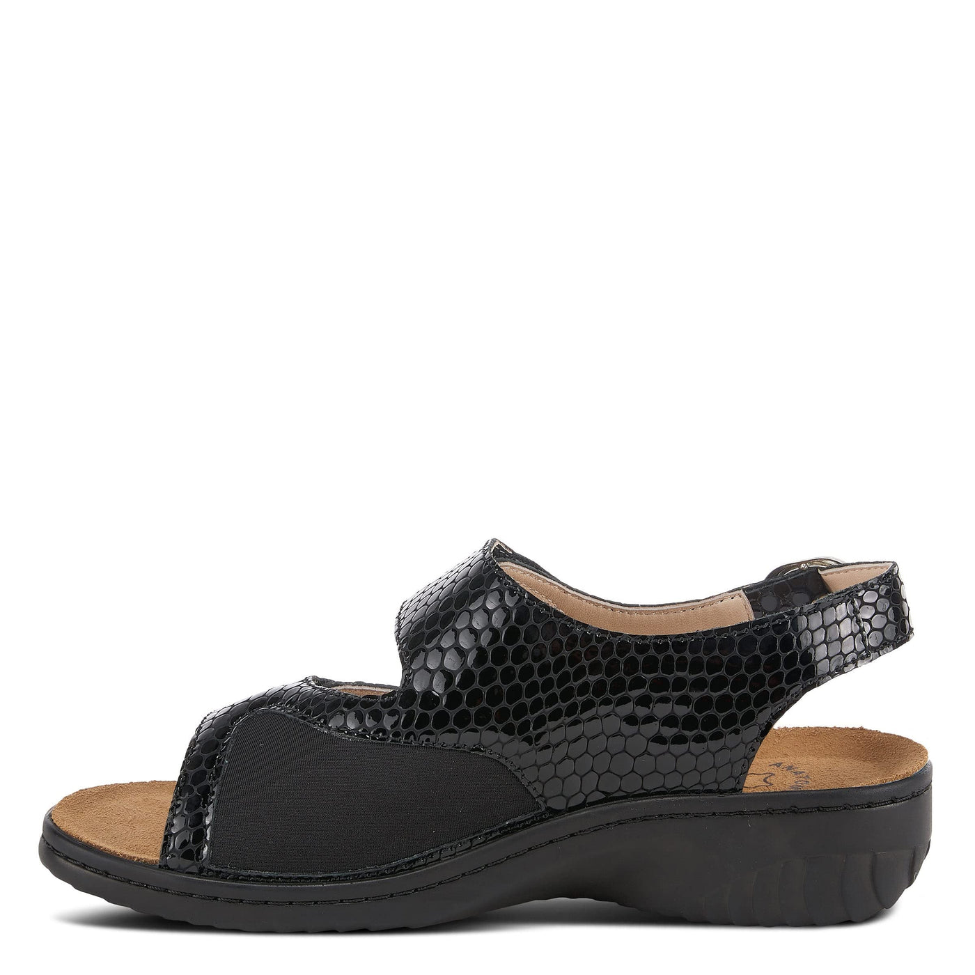 Spring Step Flexus Aksamala Sandals Black Patent 37 Euro (Wome