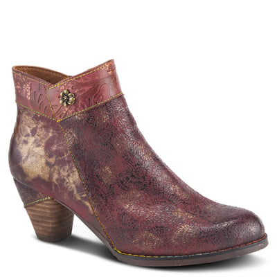 Spring Step L'Artiste Bestlove Ankle Boots for Women Low Heel | Casual Women's Boots Women with Metallic Brush Strokes and Cushion Footbed Bordeaux Multi EU 36 / US 5.5-6