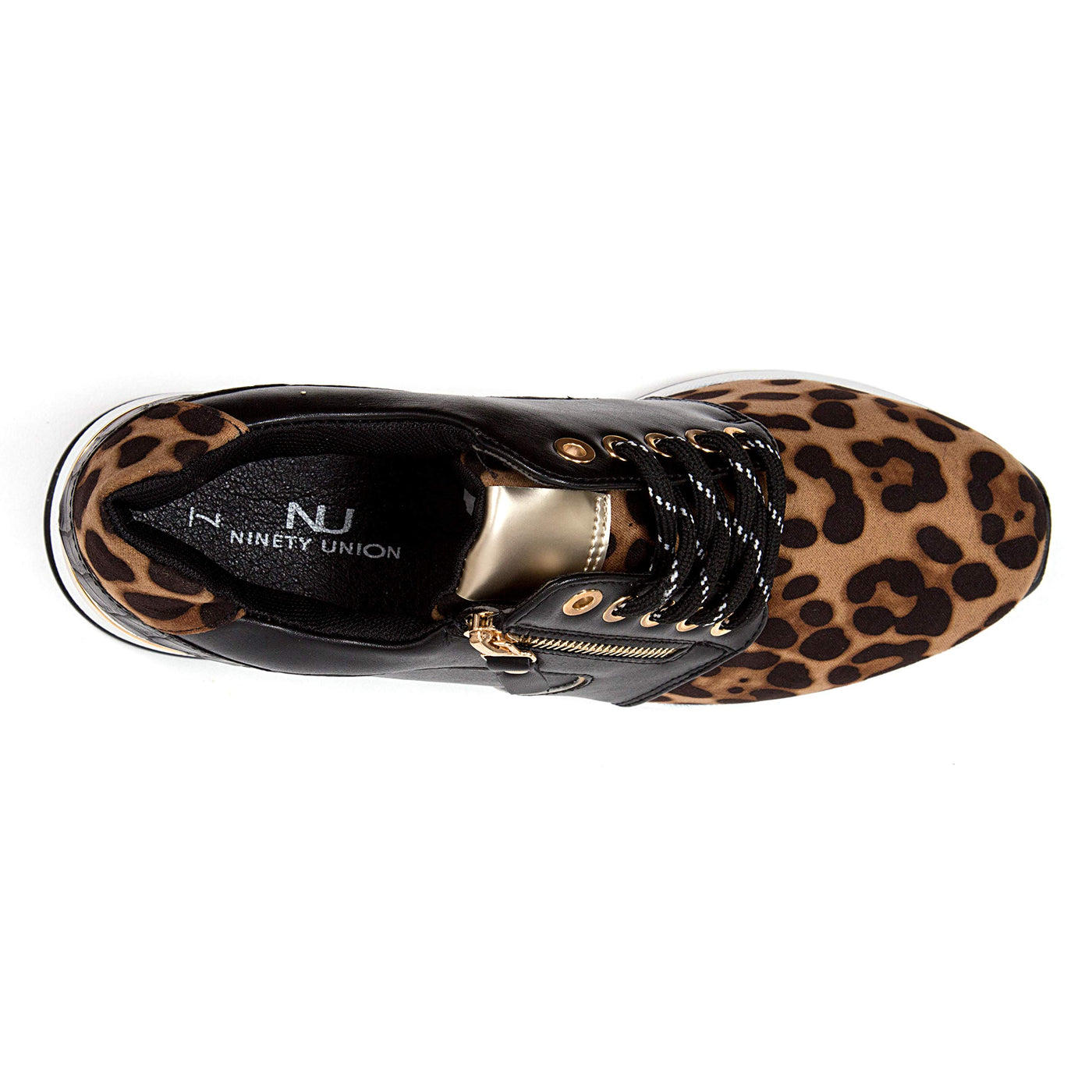 Lady Couture Leopard Print Wedge Sneaker, Ultra Black 6