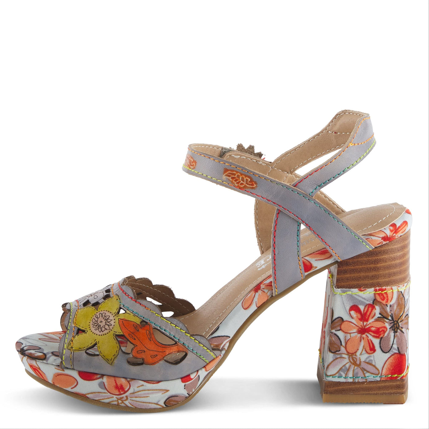 Spring Step L'Artiste Women's Avantgarde Back Strap High Heel Sandal Grey Multi EU 41 / US 9.5-10