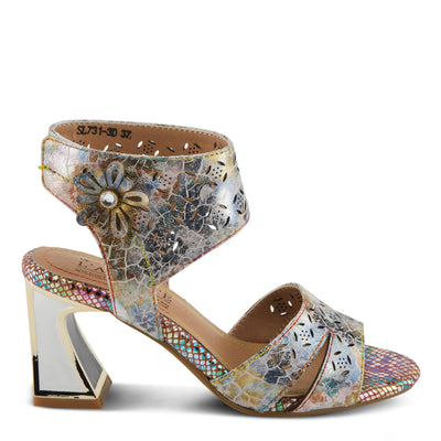 Spring Step L'Artiste Women's POSTER-METAL Metallic Leather Sandals, Artistic Elegance and Modern Design Beige Multi EU 36 / US 5.5-6