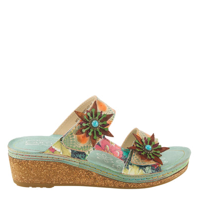 Spring Step L'Artiste Women's Polka Slide Sandals Mint Green Multi EU 37 / US 6.5-7