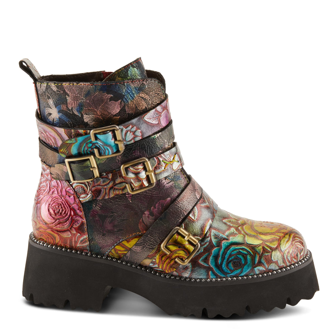 Spring Step L'Artiste Women's Rosaleen Leather Bootie Brown Multi EU 37 / US 6.5-7