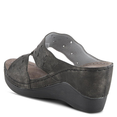 Flexus Women's Dreiser Slide Wedge Sandal Black EU 40 / US 9