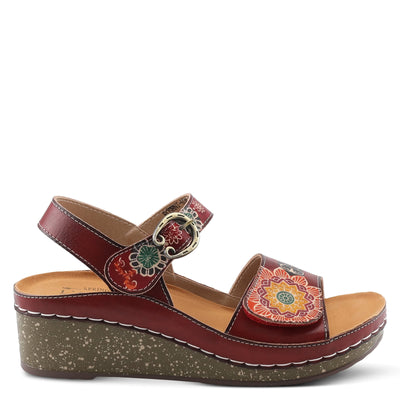 Spring Step L'Artiste Women's Roshni Wedge Sandal Red Multi EU 40 / US 9