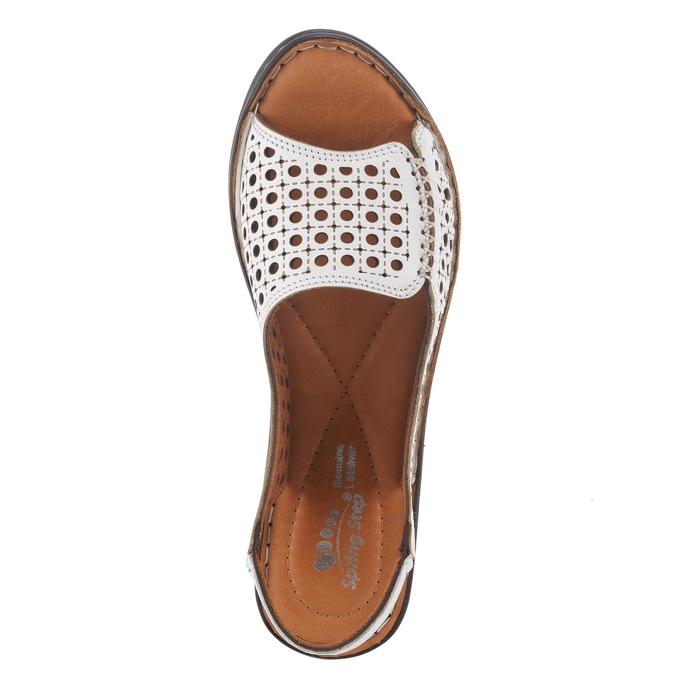 Spring Step Jordana Sandal, White, 38 Medium EU 7.5-8 US