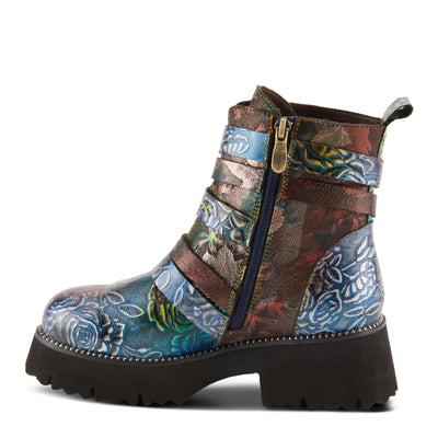 Spring Step L'Artiste Women's Rosaleen Leather Bootie Blue Multi EU 36 / US 5.5-6