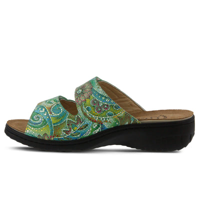 Spring Step Flexus Women's Bellasa Slide Sandal Green Multi EU 41 / US 9.5-10